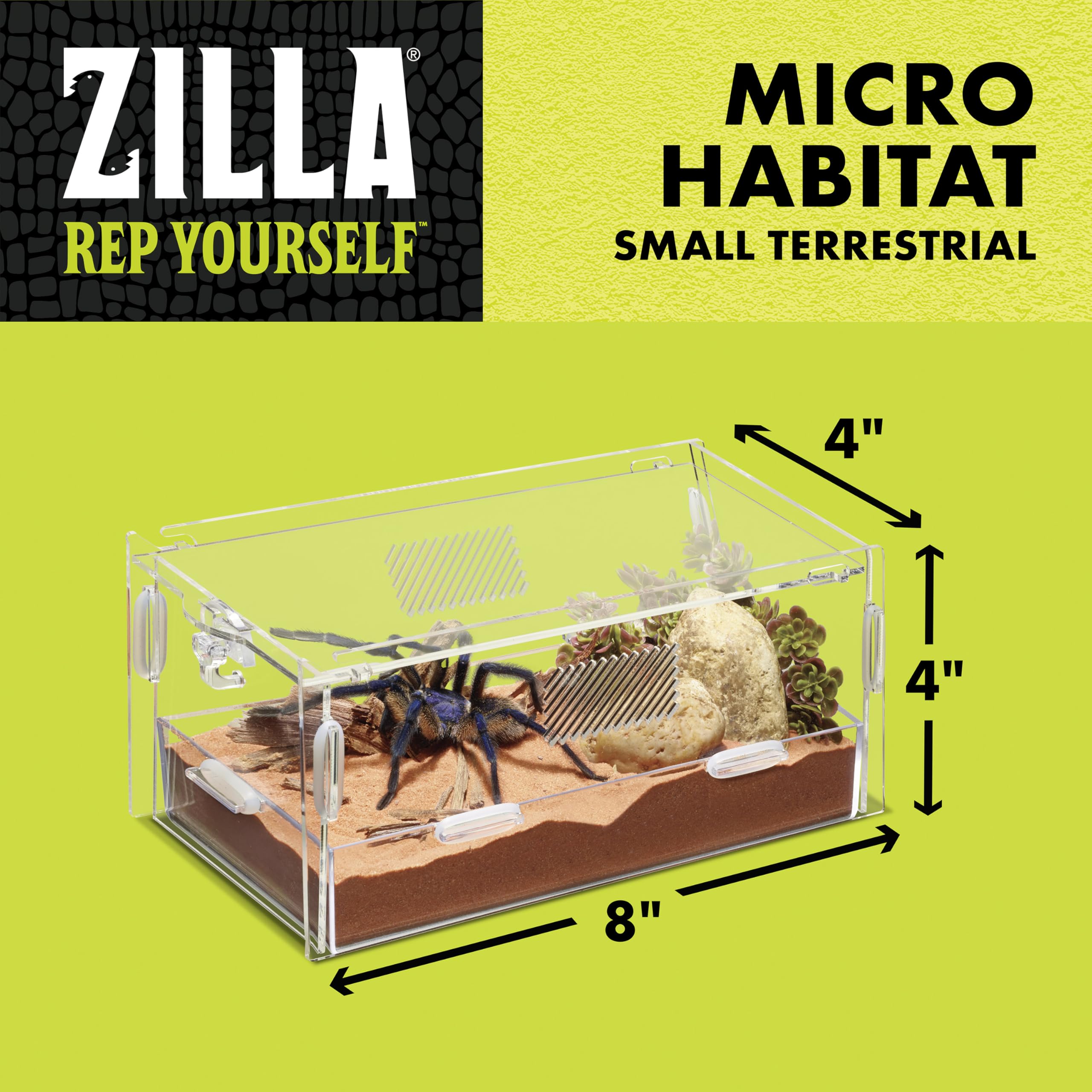 Base moldeada hermética del Zilla Micro Habitat mantiene sustrato sin filtraciones