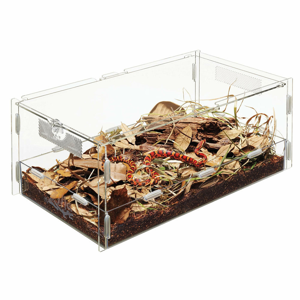 Zilla Micro Habitat Terrario, cierre de seguridad para evitar escapadas accidentales.