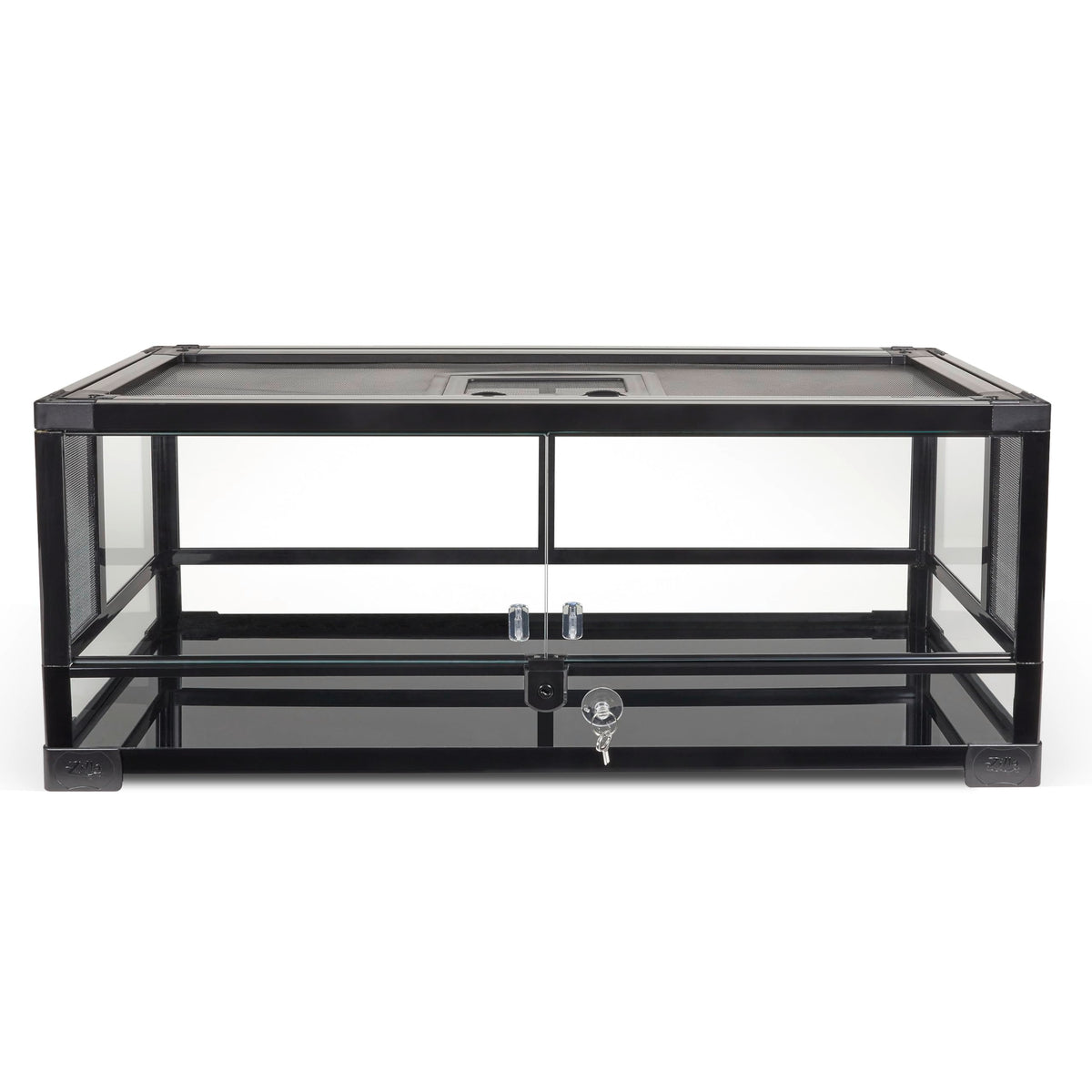 Terrario Zilla QuickBuild de 20 galones con vista frontal para observar la mascota.