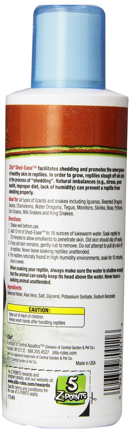 Zilla Shed-Ease en el baño de reptiles, mejora la piel nueva tras la muda