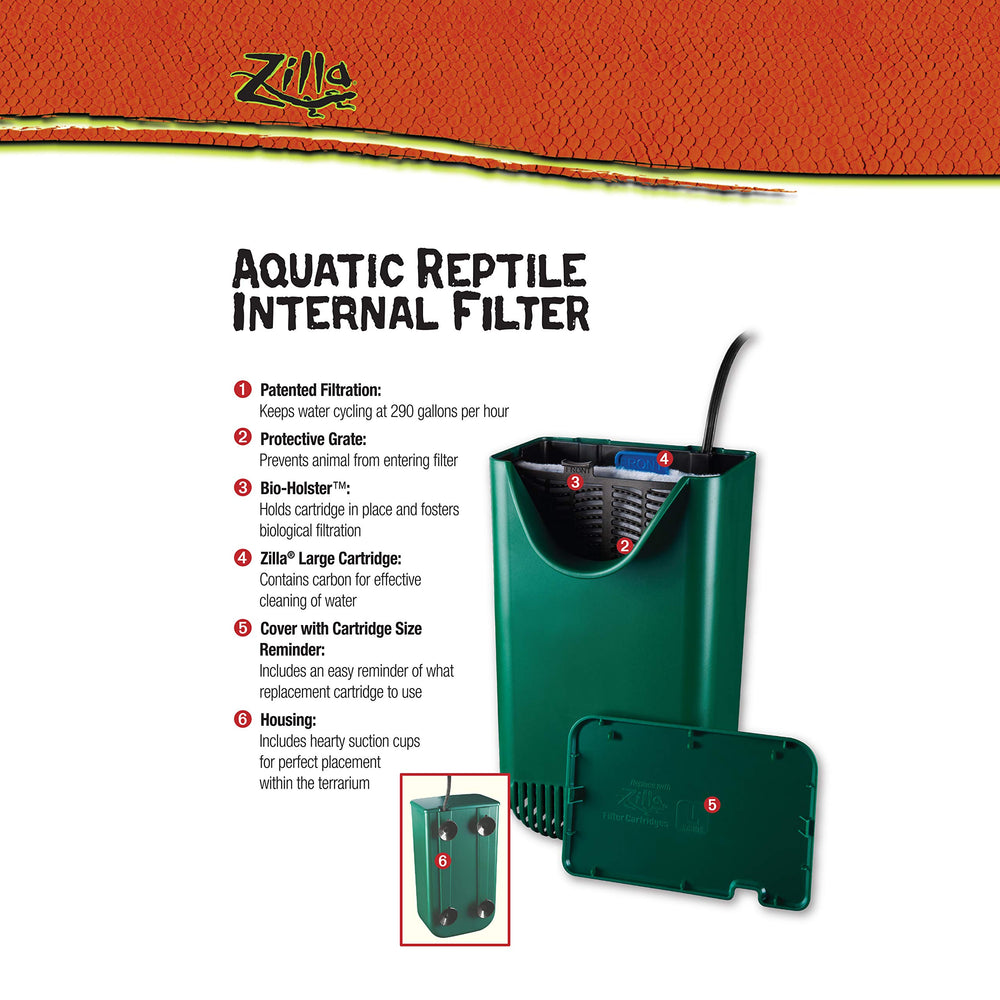 Zilla sistema de filtración para terrario cómodo y limpio