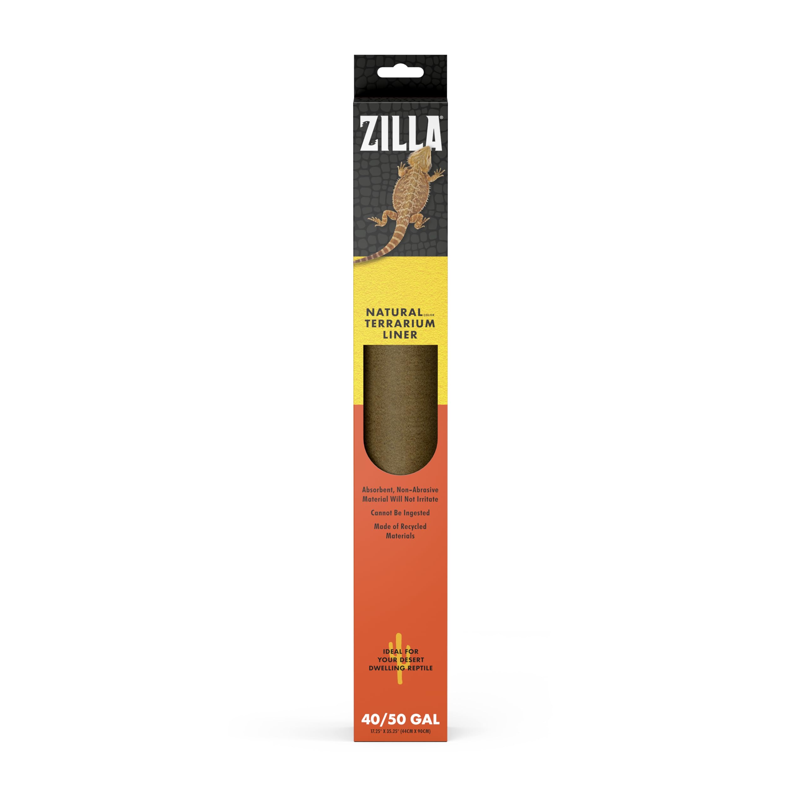Zilla Terrarium Liner marron para tamaños 30–65 galones, fácil de cortar a medida.
