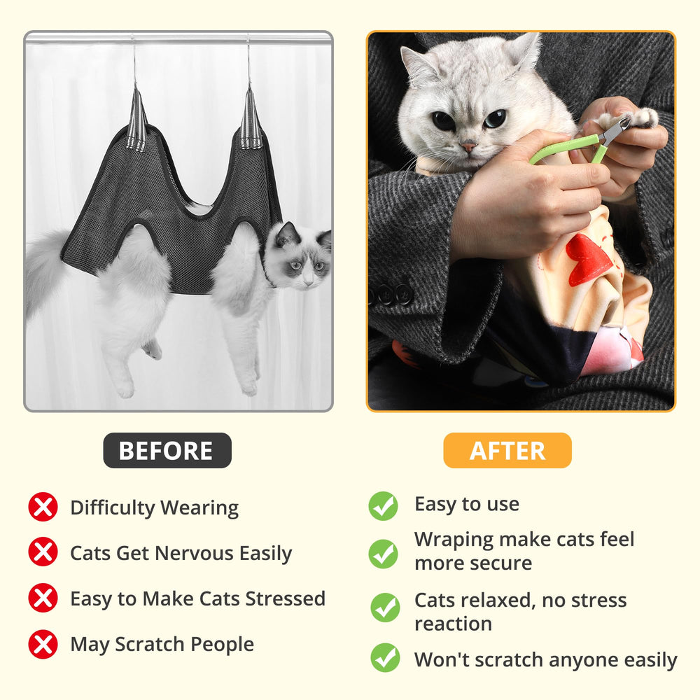ZINGTERRA Envoltura para gato ayuda a cuidar orejas y limpieza suave.