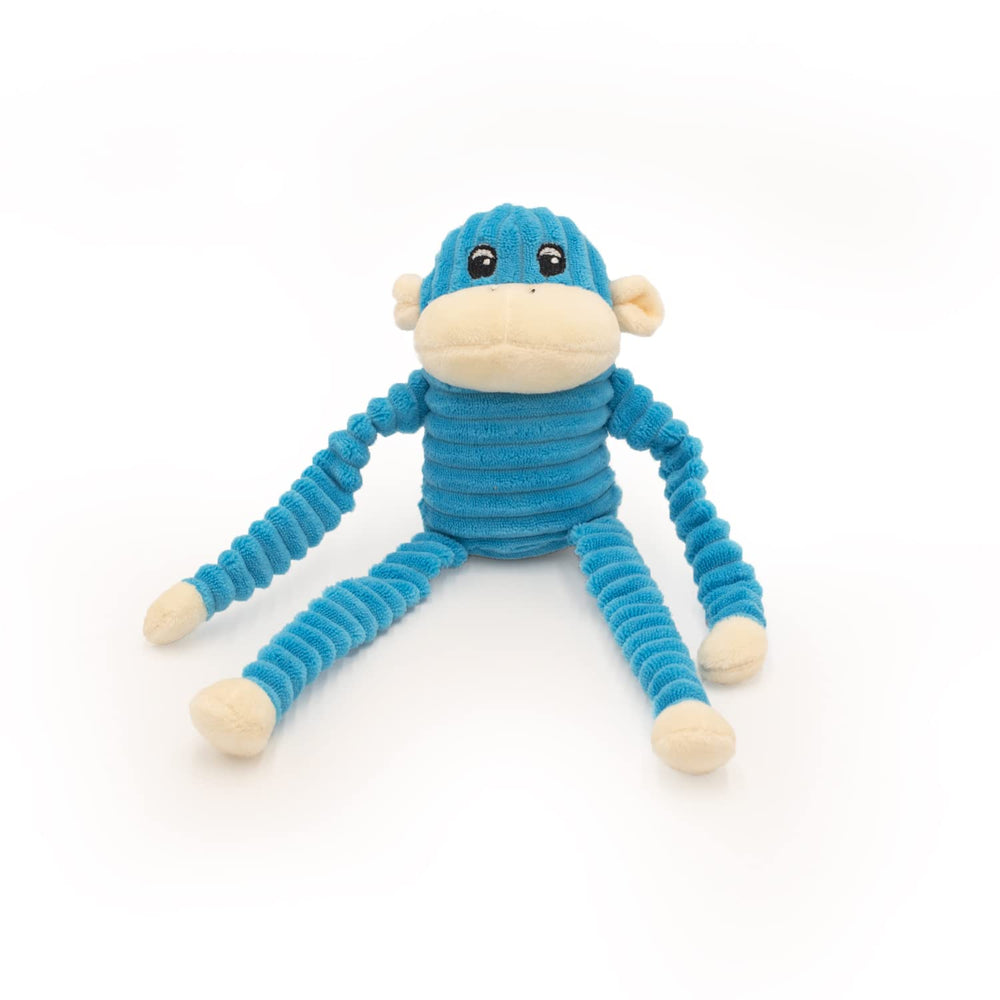 Juguete ZippyPaws mono crujiente, brazos suaves para perros pequeños.