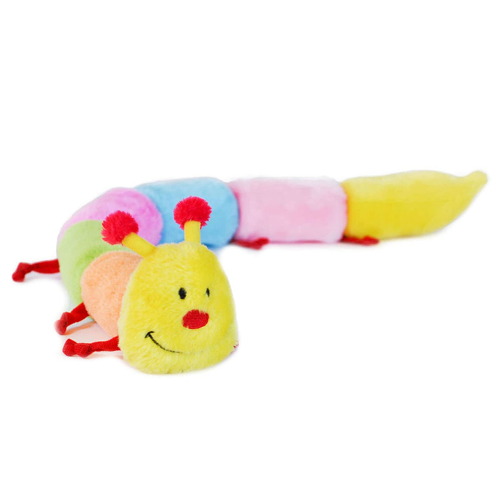 ZippyPaws Deluxe Caterpillar frente del juguete, ideal para juego interactivo.