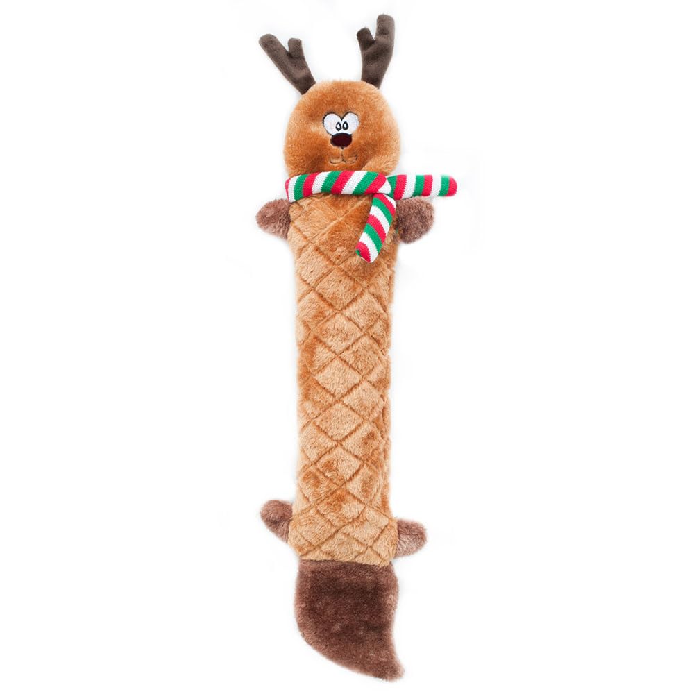 ZippyPaws Jigglerz Renos, cabeza con crujido, perfecto para juego interactivo y estimulación.
