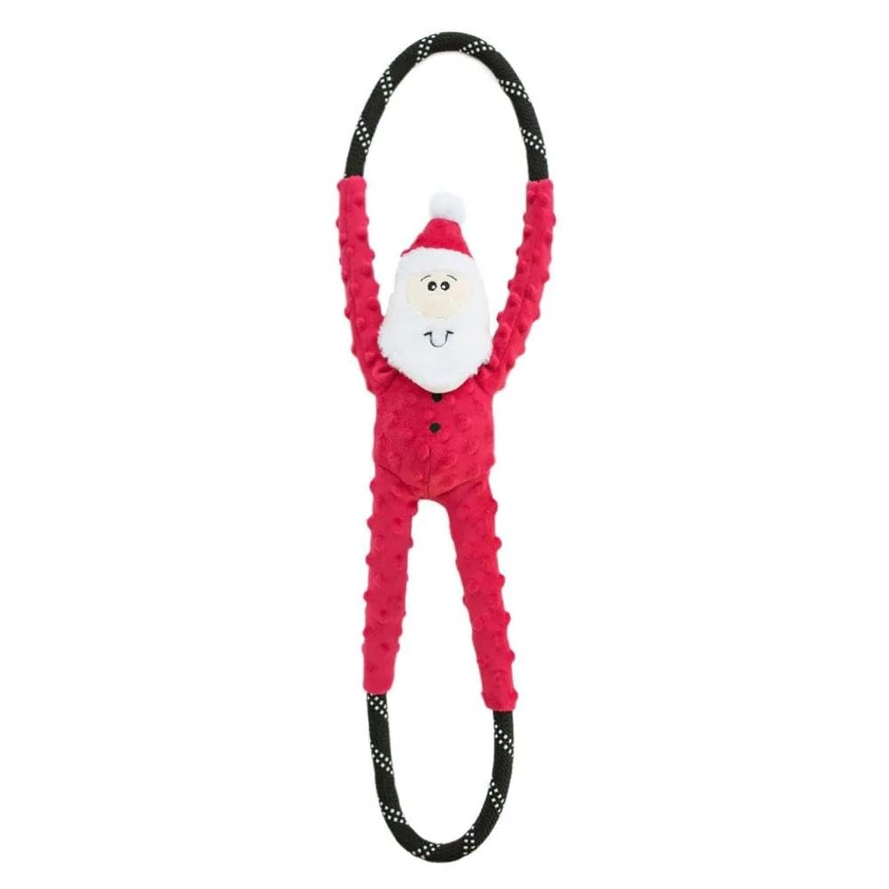 ZippyPaws juguete de cuerda Santa para perros, ideal para tirar y jugar.
