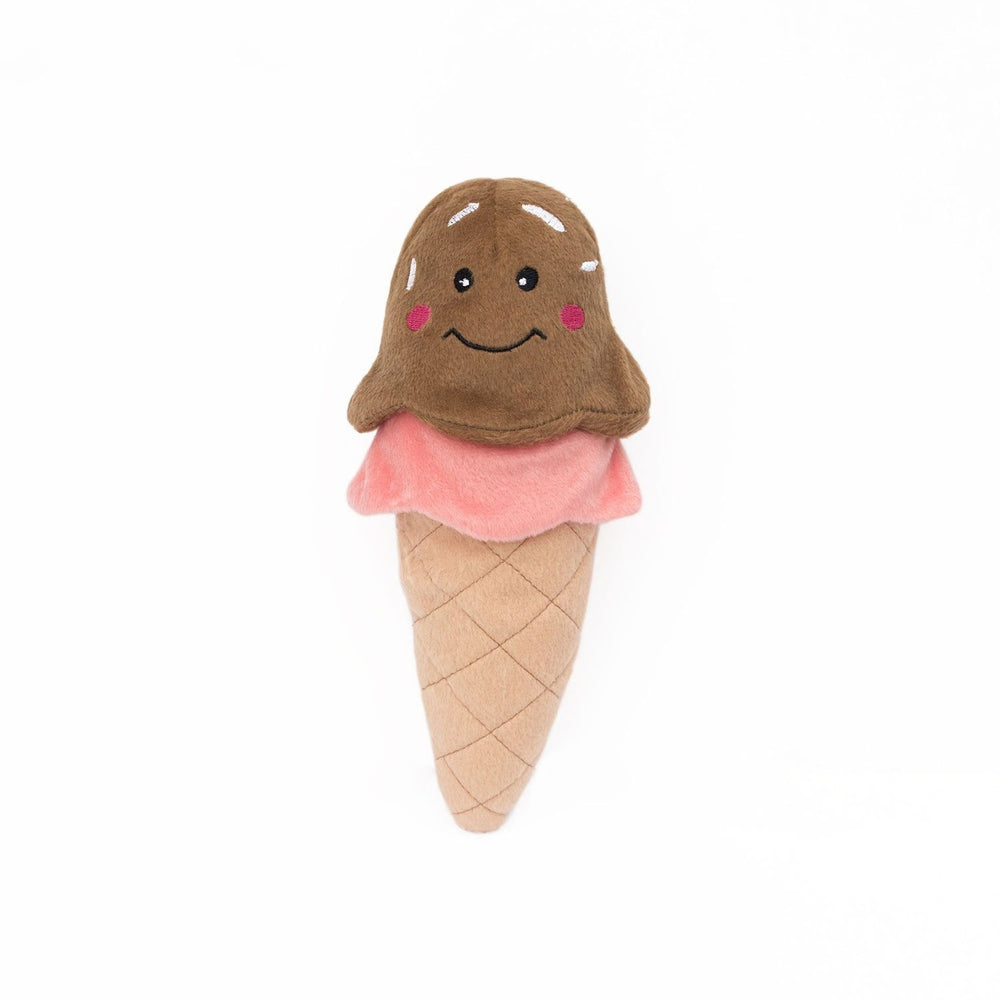 ZippyPaws NomNomz helado: peluche suave para mordisqueo y juego diario.