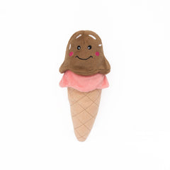 ZippyPaws NomNomz helado: peluche suave para mordisqueo y juego diario.
