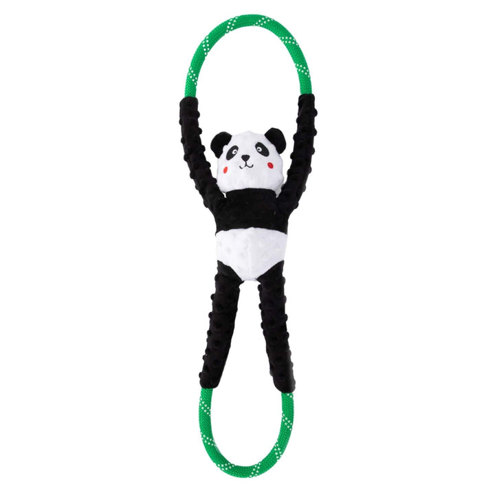 ZippyPaws Panda RopeTugz, juguete con cuerda, ideal para juegos de tracción y estimulación sensorial.