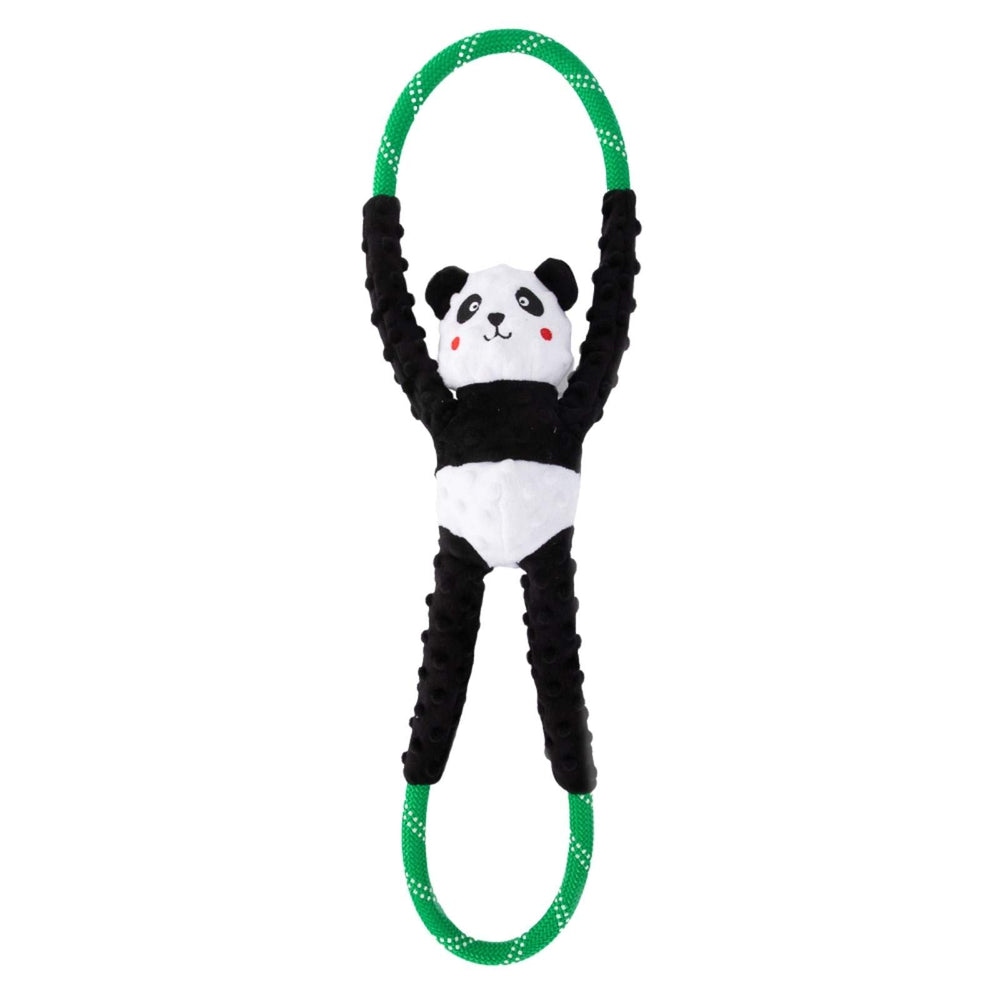 ZippyPaws Panda RopeTugz, juguete con cuerda, ideal para juegos de tracción y estimulación sensorial.
