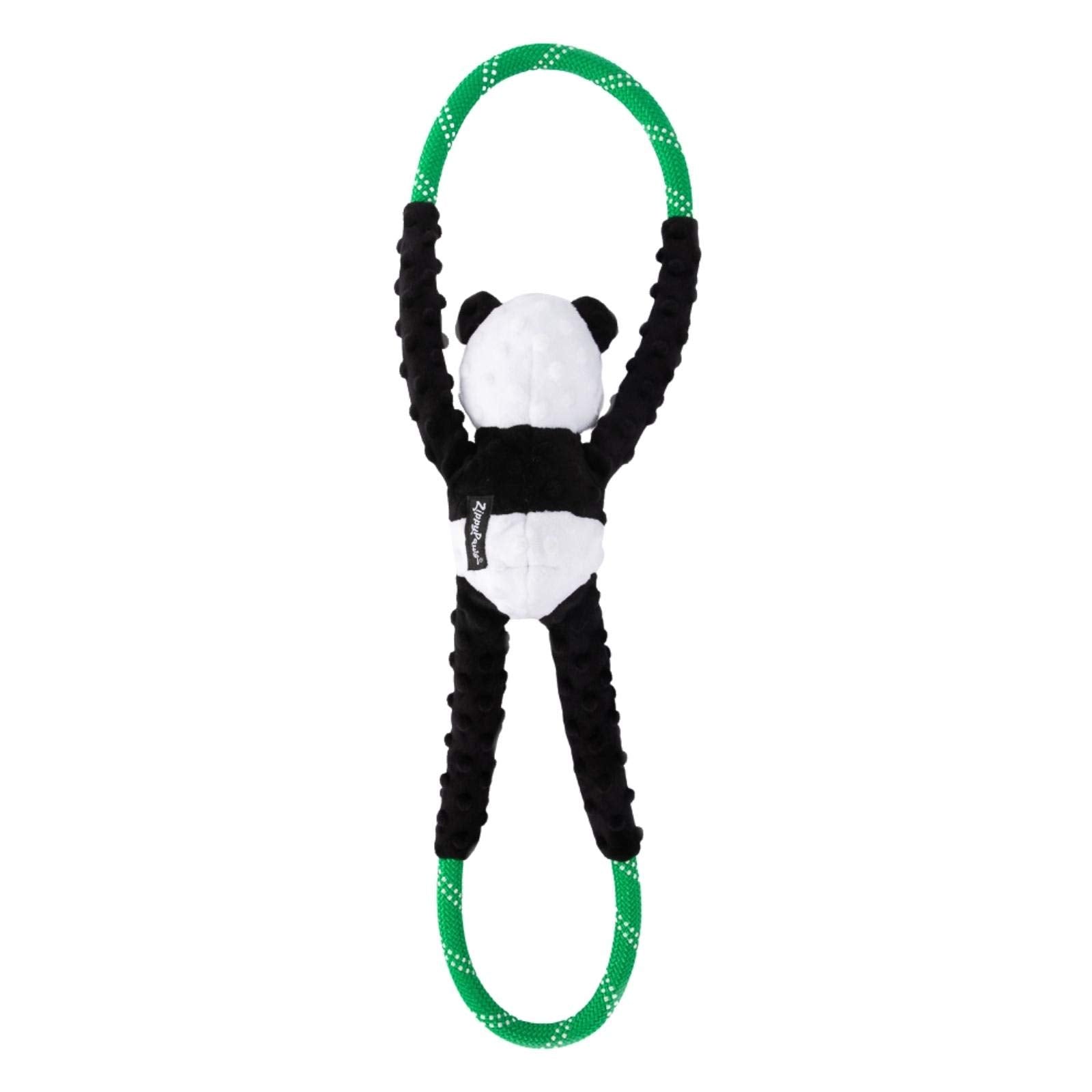 ZippyPaws Panda RopeTugz, diseño duradero, lavable a máquina para uso diario.