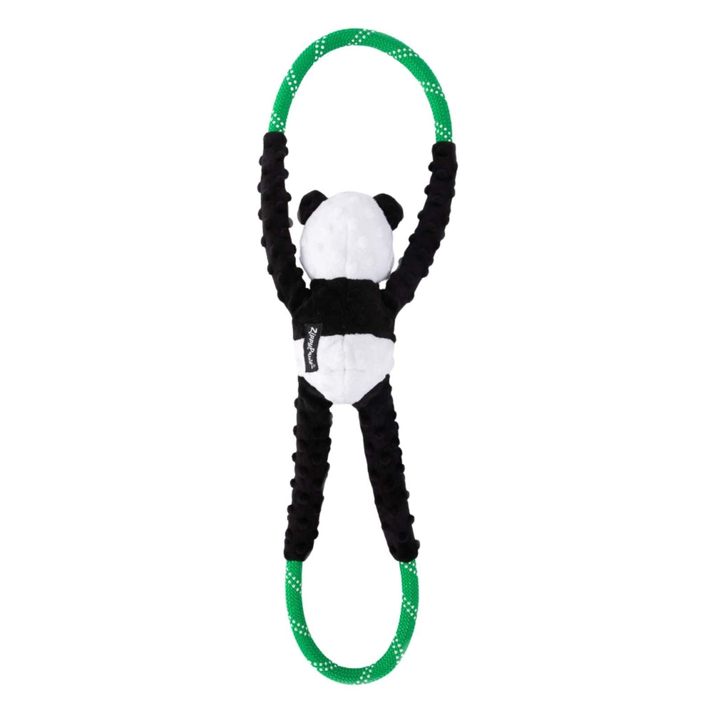 ZippyPaws Panda RopeTugz, diseño duradero, lavable a máquina para uso diario.