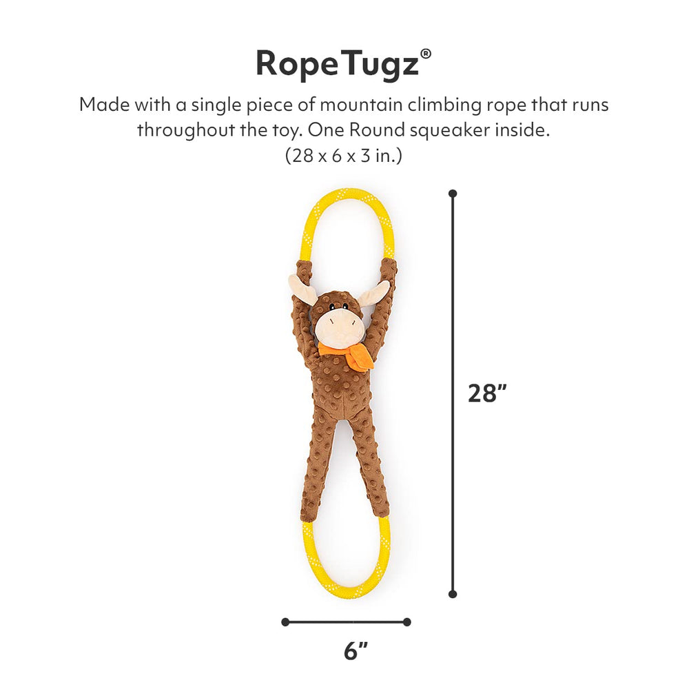 ZippyPaws RopeTugz diseño alce suave para caricias y juego