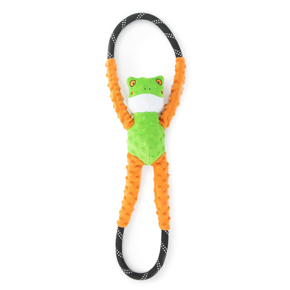 ZippyPaws RopeTugz sapo peluche ideal para juegos de tirón suaves y duraderos