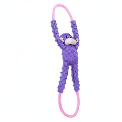 Chirrido exclusivo de ZippyPaws RopeTugz mantiene al perro entretenido.
