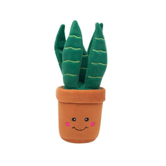 ZippyPaws Snake Plant Plush con diseño bordado, perfecto para juego suave y compañía.