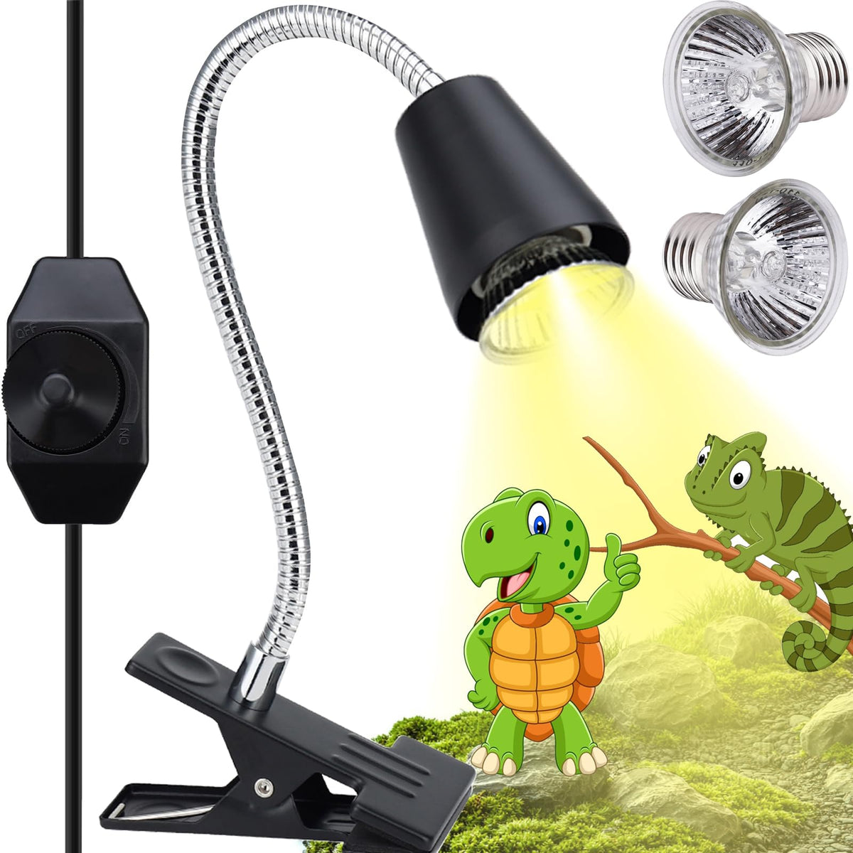 ZJNBMTFY lámpara termica reptil con ganso flexible para dirección precisa del calor