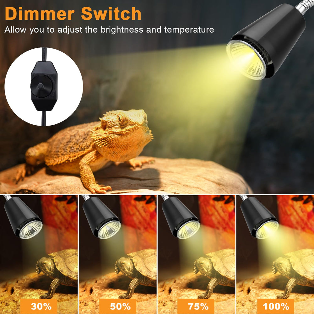 ZJNBMTFY lámpara termica reptil con rotación de 360 grados para cobertura total