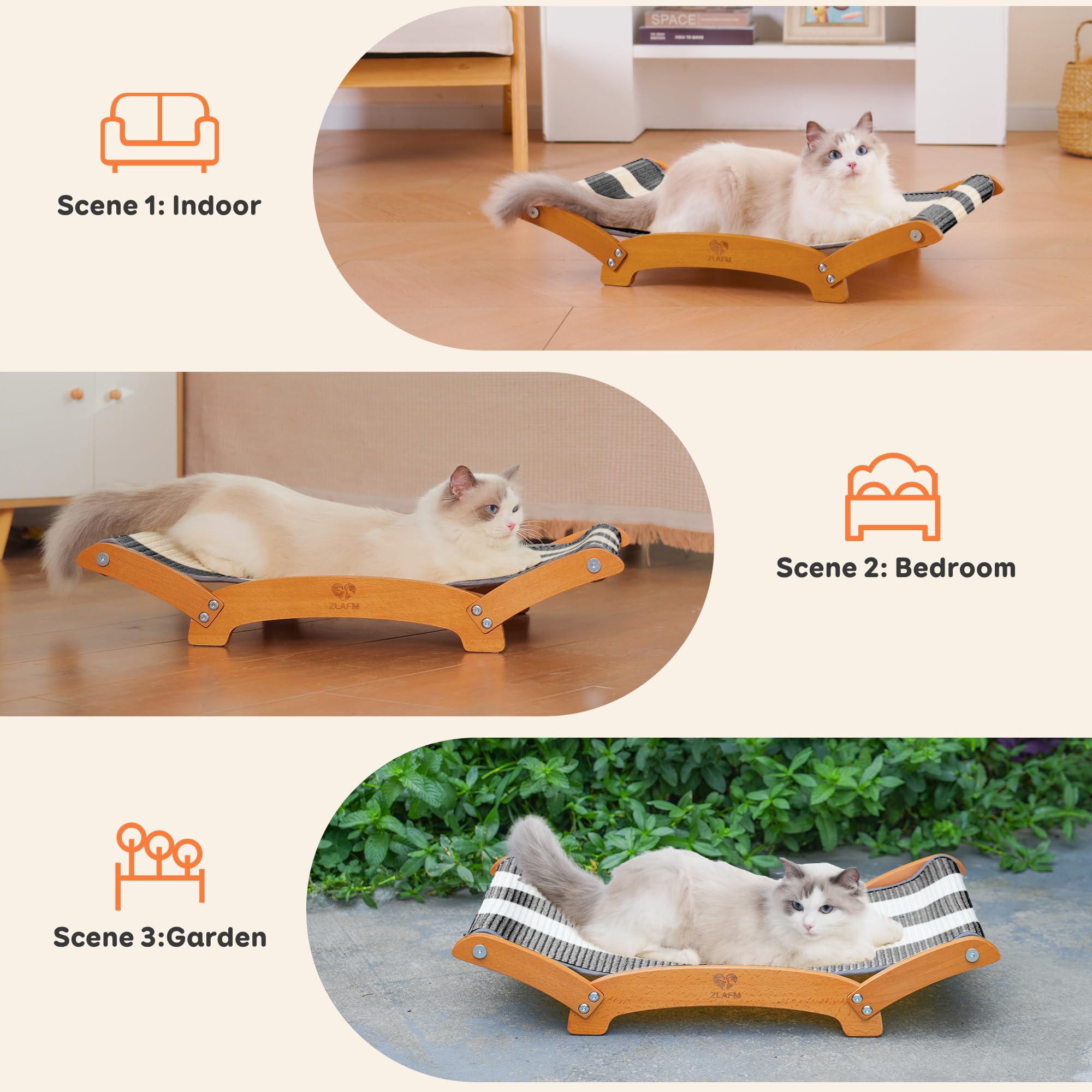ZLAFM diseño espacioso, ideal para gatos grandes