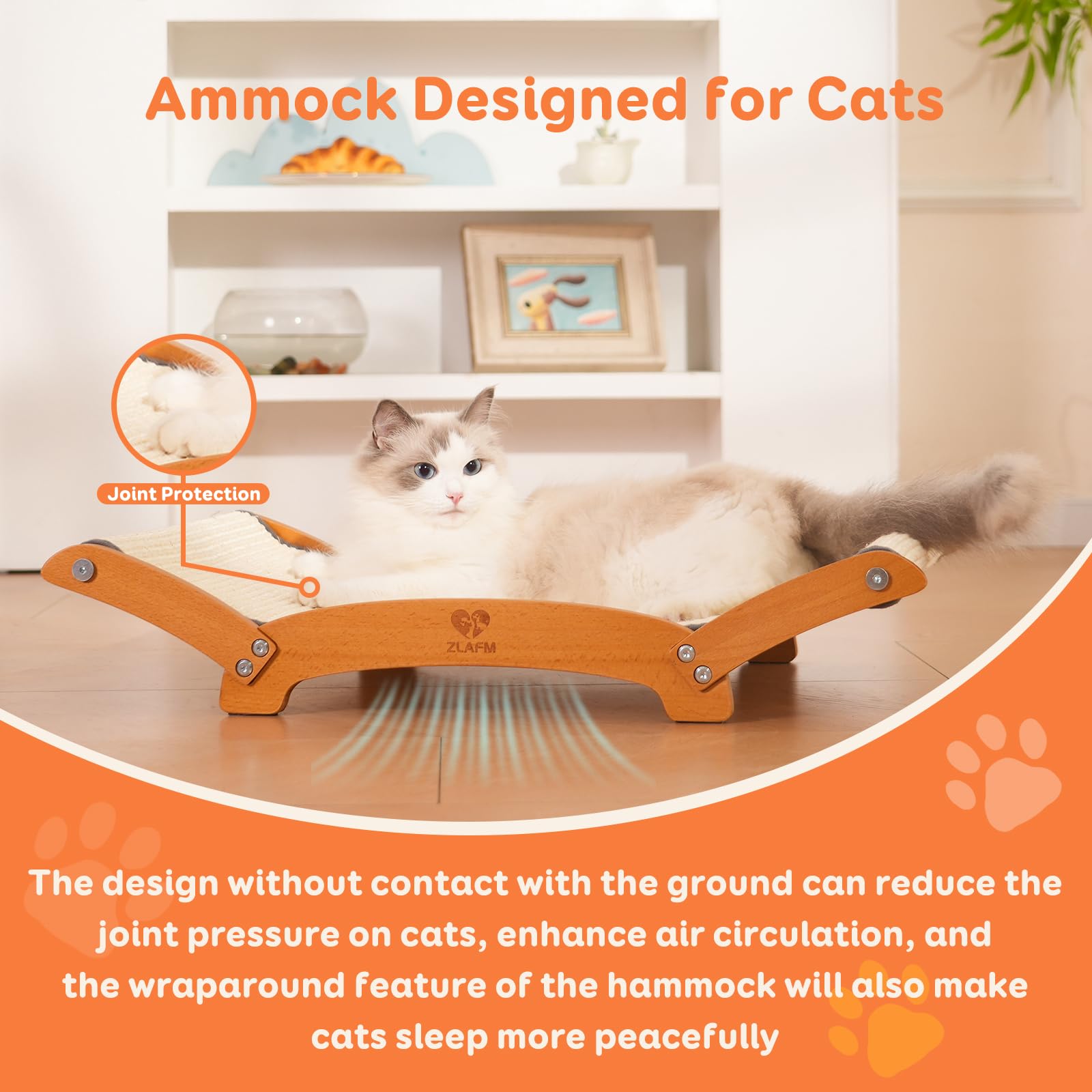 ZLAFM diseño espacio para dos gatos, cómodo y espacioso.