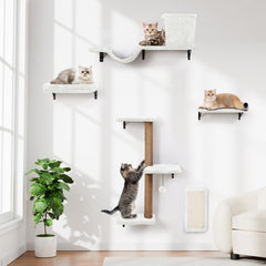 ZLAFM estantes pared gatos naturales blancos: juego seguro y ahorro de espacio para tu felino.