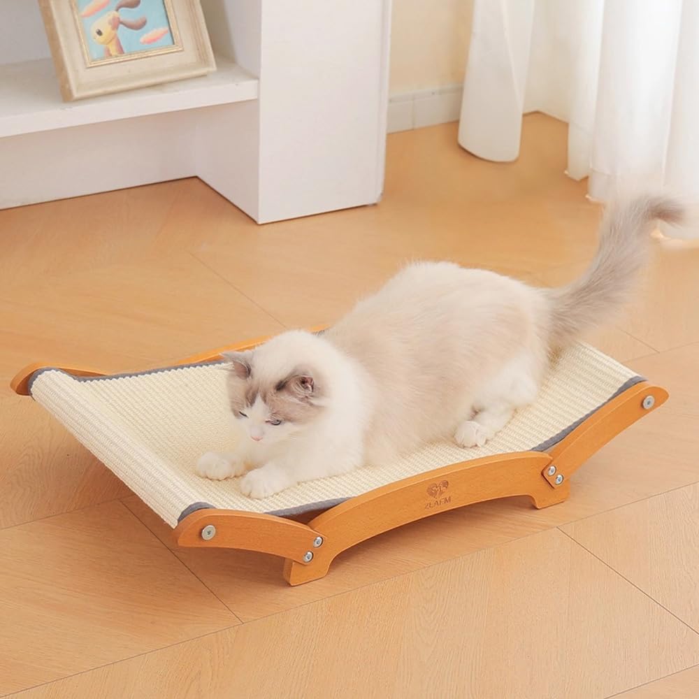 ZLAFM rascador sisal extra grande para gatos grandes, ideal para rascar y acurrucarse.