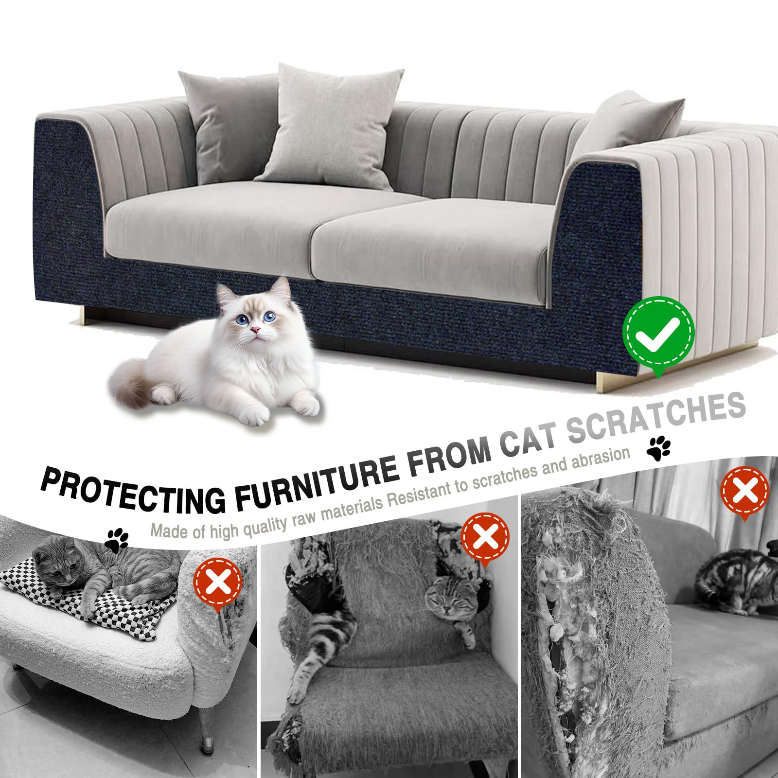 ZLAFM tapete rasca-gatos para árbol de gatos, versión azul.