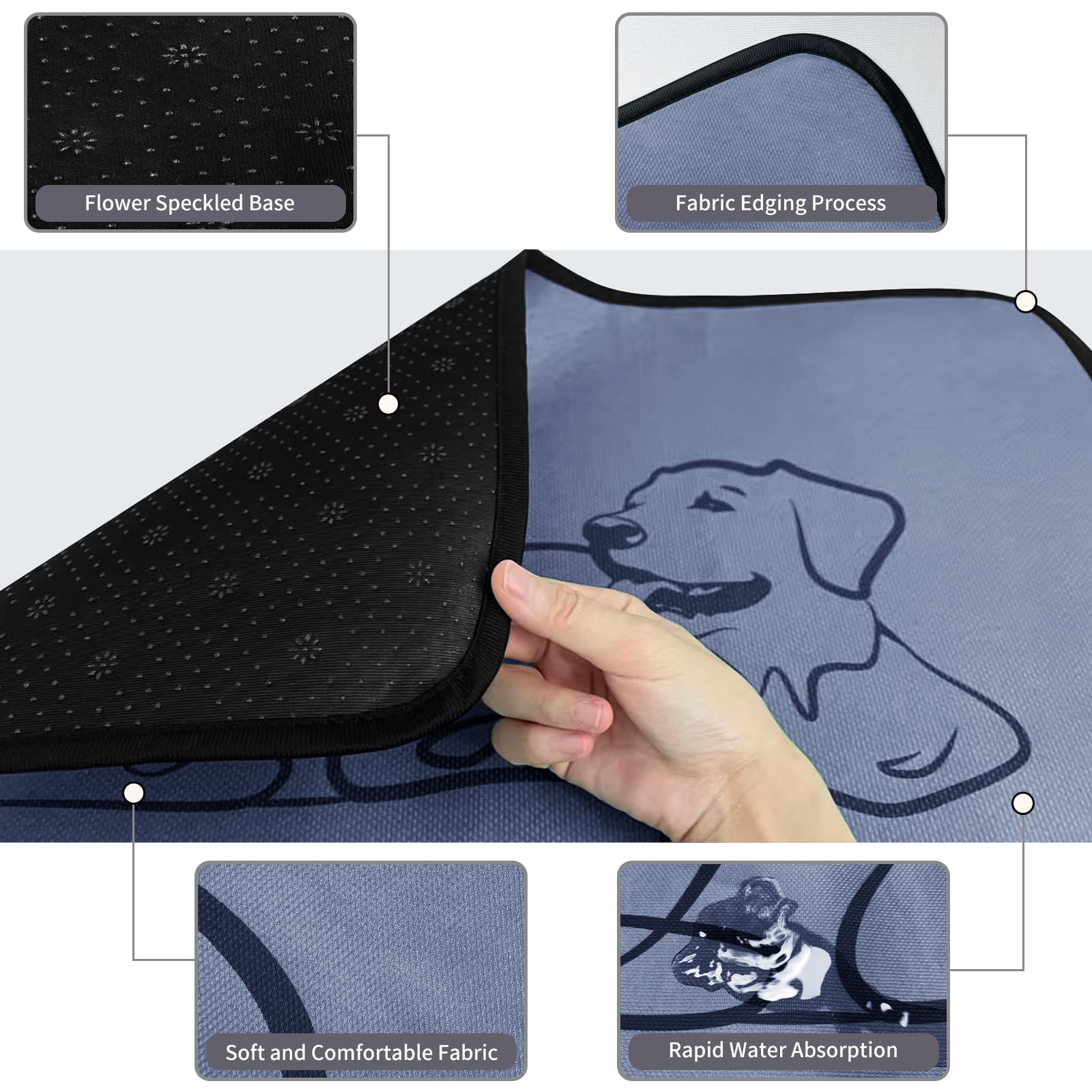 Zlune núcleo absorbente alto en almohadilla para perros, protección frente a derrames.