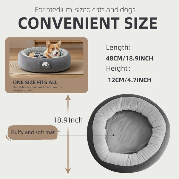 ZNOFAN cama para gatos 19 pulgadas, ideal para rincones y descanso cómodo.