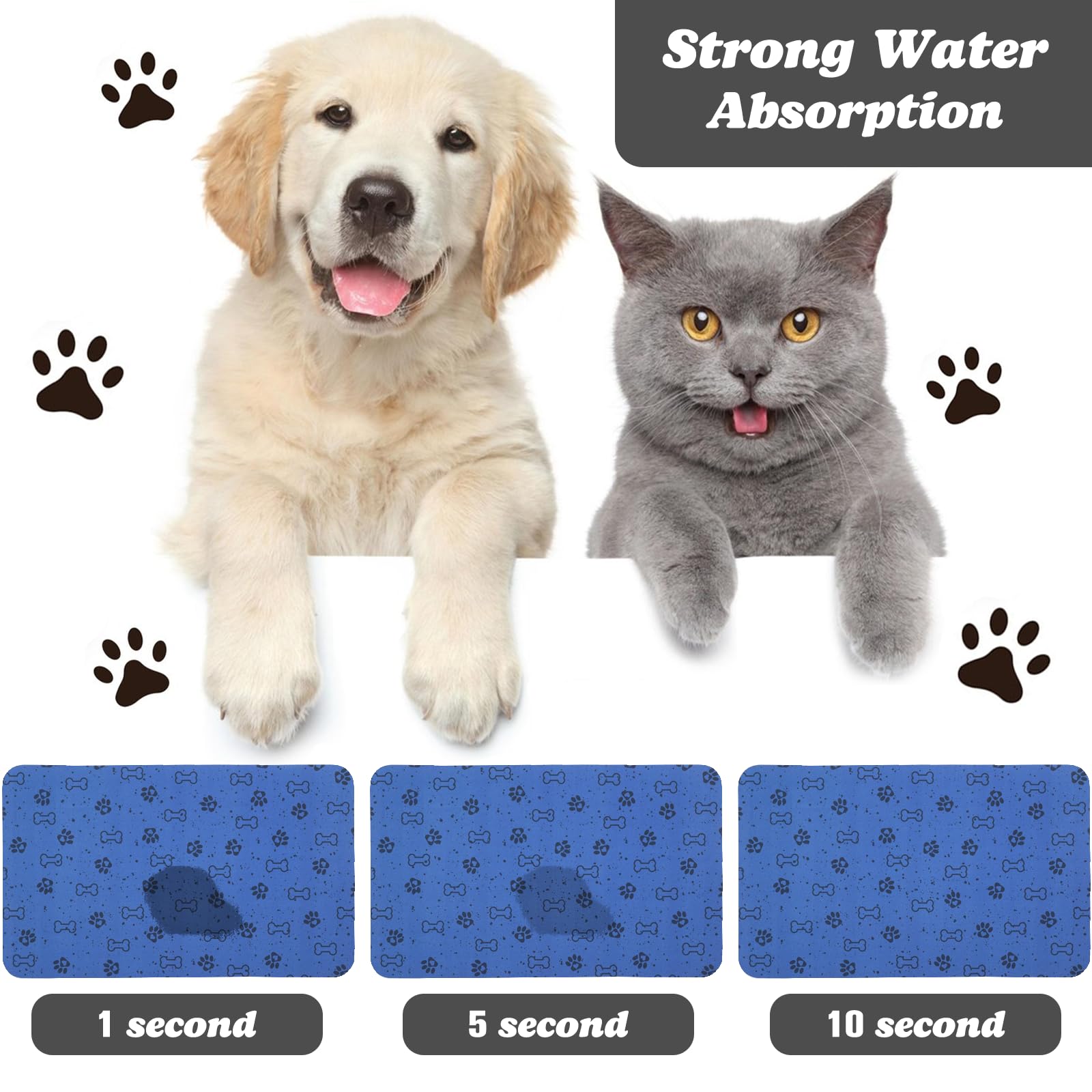 Tapete Zoeeya para bebederos de gato, base impermeable evita suelos mojados.