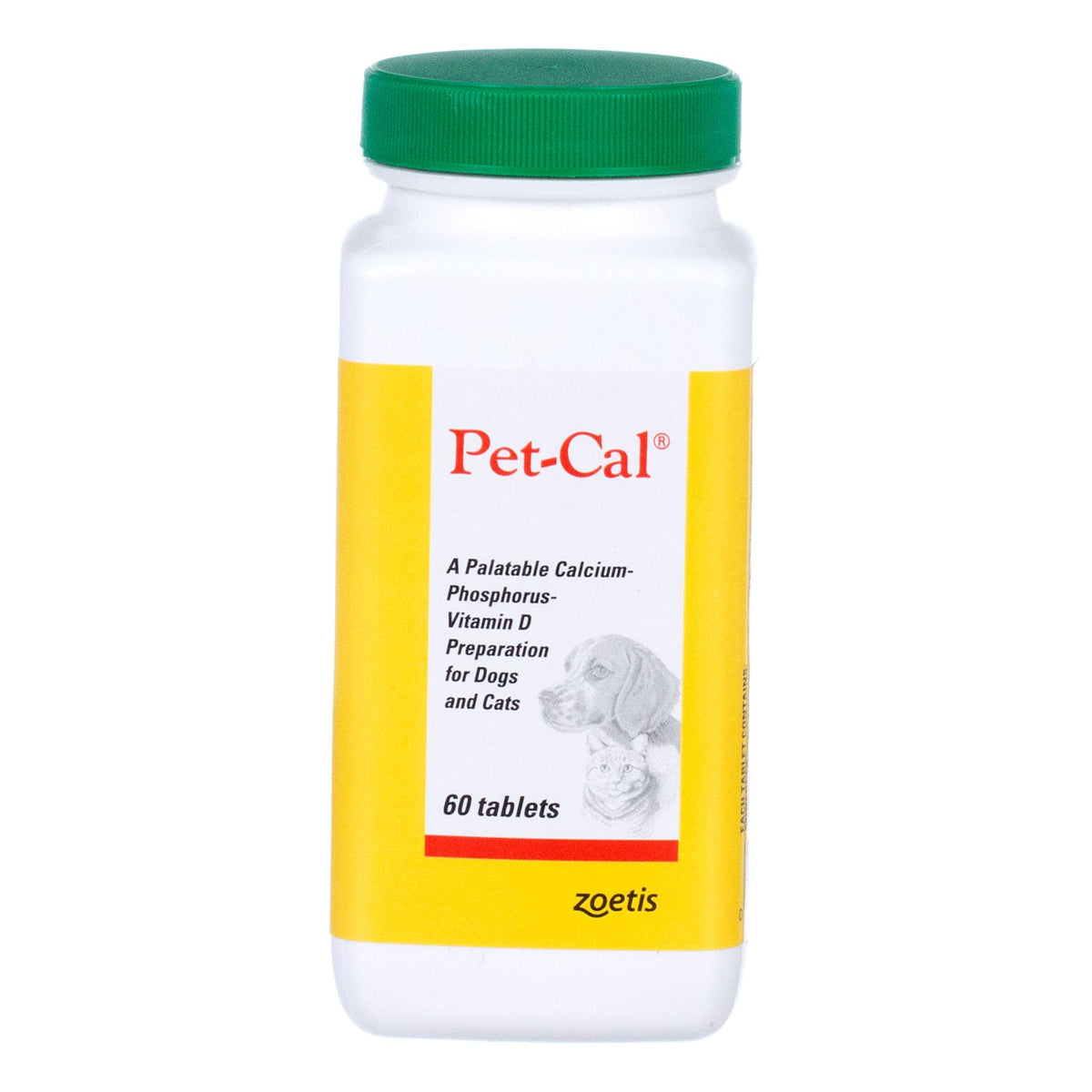 Zoetis Pet Cal: frasco de tabletas muy apetecibles para apoyo diario de huesos y dientes