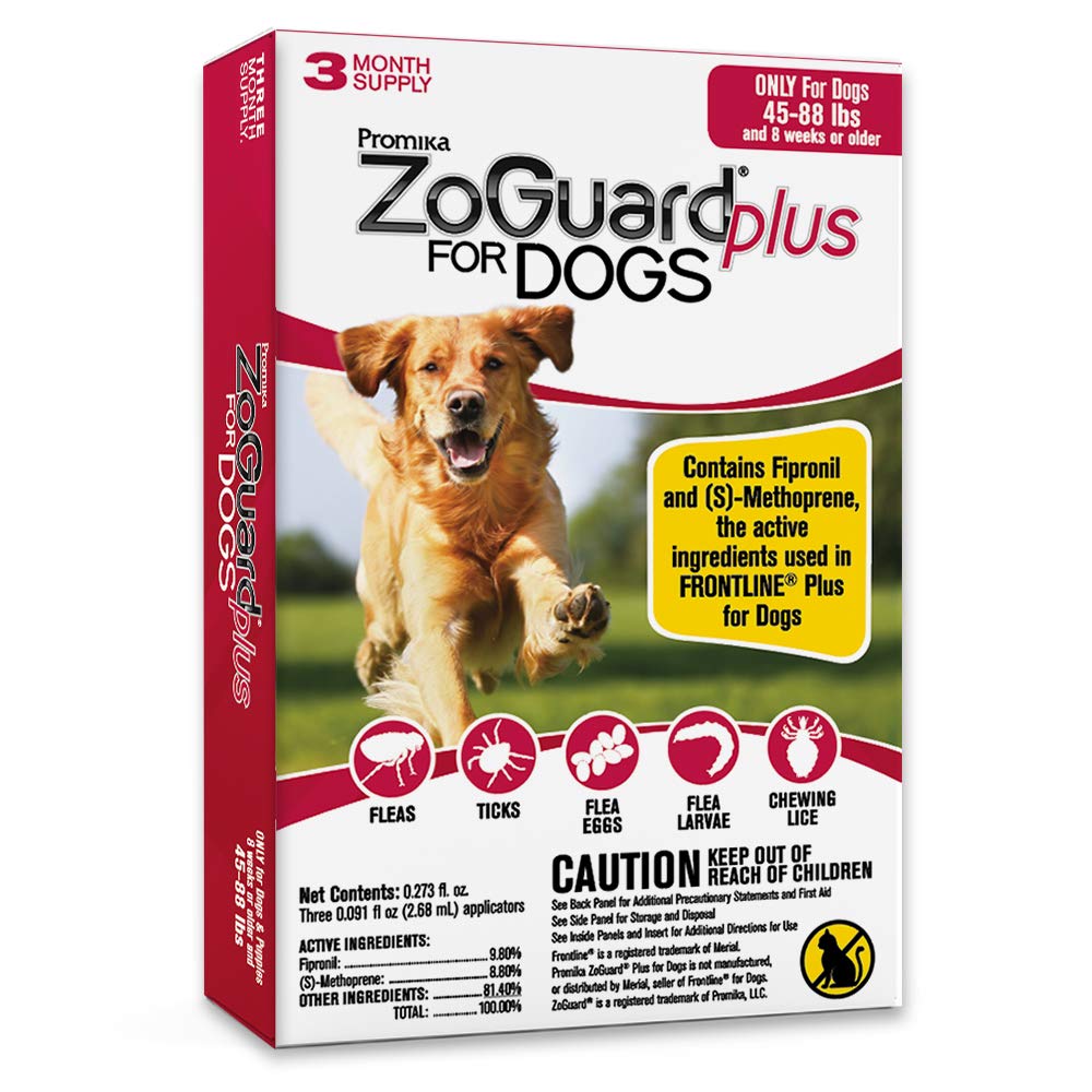 ZoGuard Plus: control de pulgas y garrapatas para perros grandes, ideal para paseos al aire libre