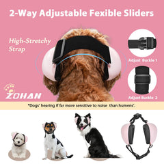 ZOHAN orejeras para perro rosa M diseño triángulo confort para orejas largas.