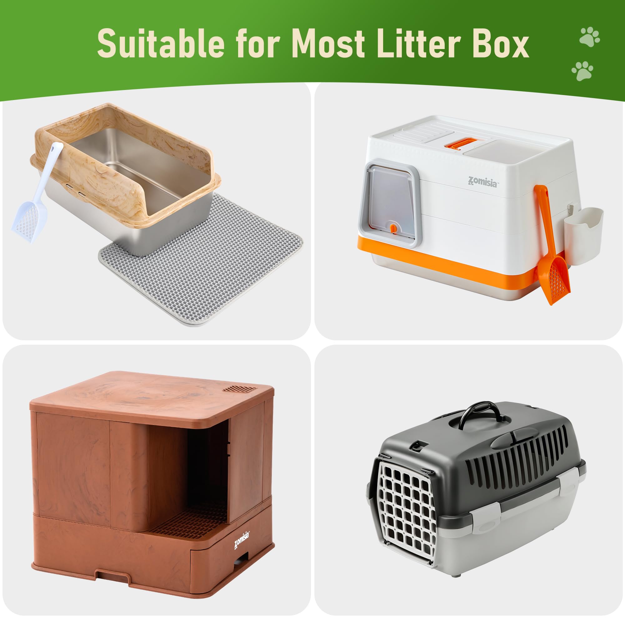 Protección anti derrames con bolsas ZOMISIA para caja de arena de gato.