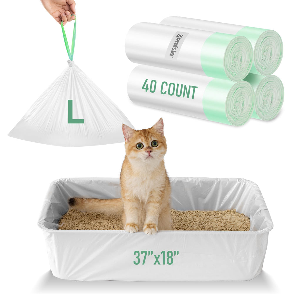 Bolsas ZOMISIA para caja de arena gato, 37x18, cierre con cuerda para sellado fácil.