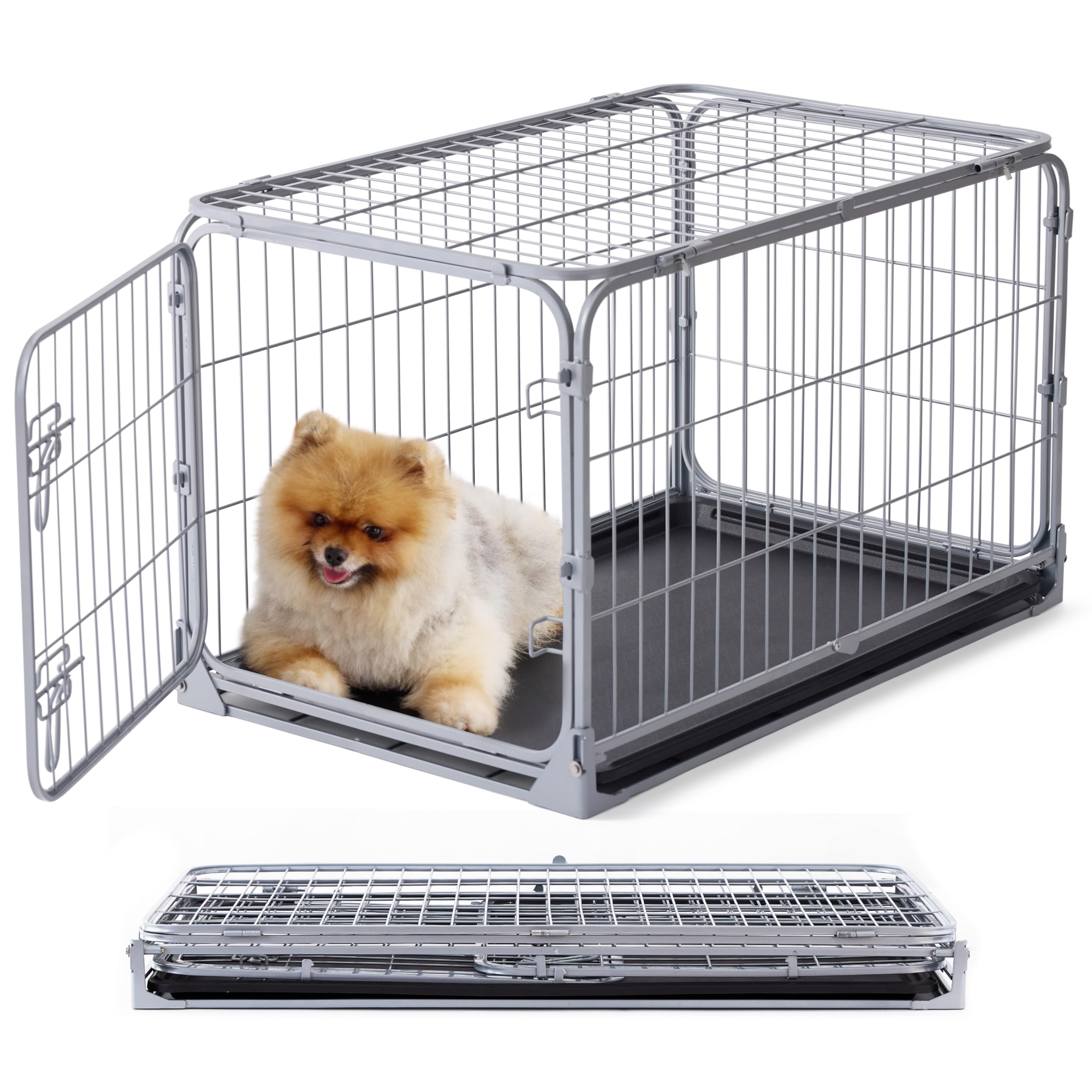 ZOMISIA caja plegable para perros pequeños, vista frontal, refugio seguro en casa.