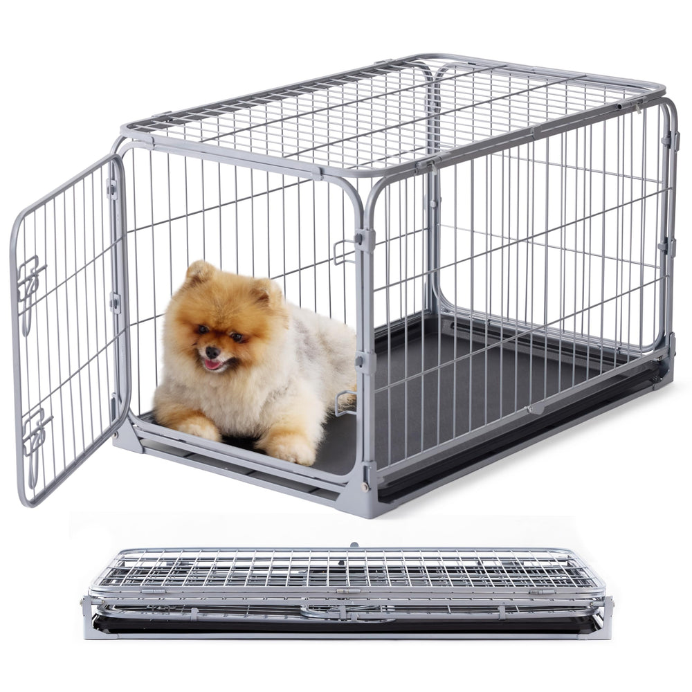ZOMISIA caja plegable para perros pequeños, vista frontal, refugio seguro en casa.