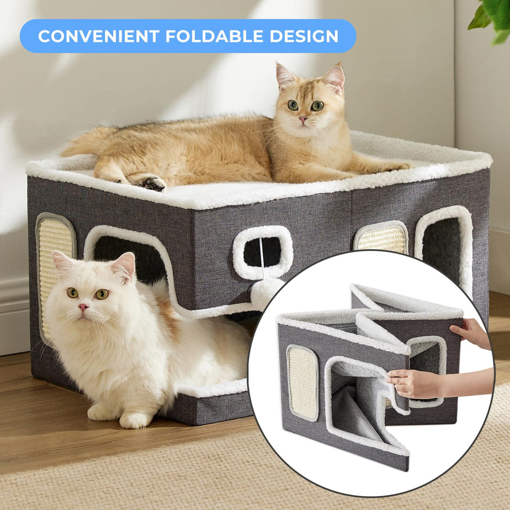 Cama-cueva espaciosa ZOMISIA para gatitos y gatos adultos.
