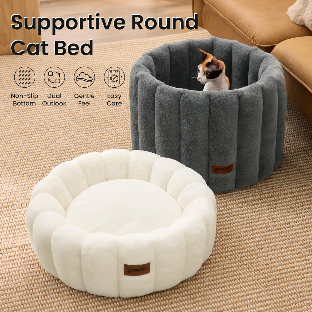 ZOMISIA Cama gato rosquilla gris lavable a máquina para fácil cuidado