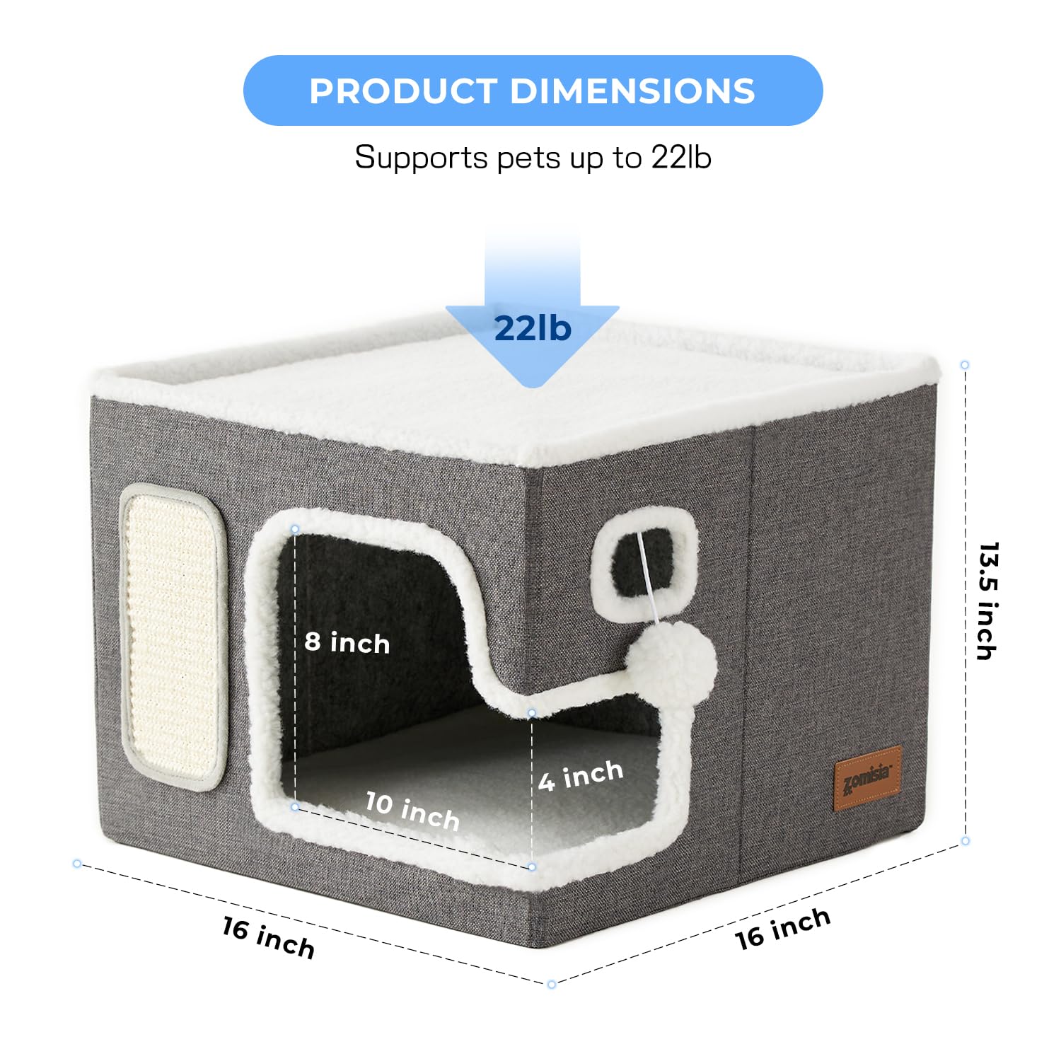 Cubo resistente de ZOMISIA con materiales aptos para mascotas