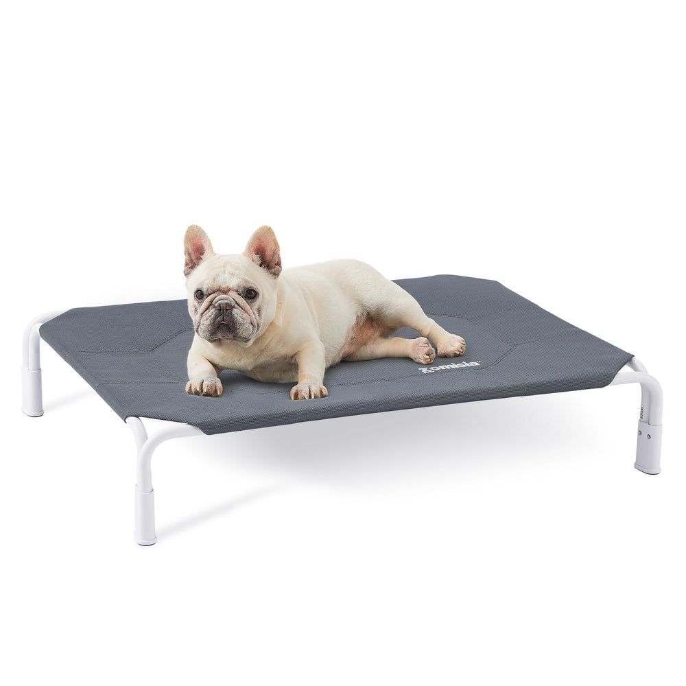 Cama para perros ZOMISIA elevada, montaje sin herramientas para instalación rápida.