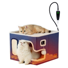 Casa calefactable ZOMISIA exterior para gatos mantiene el ambiente cálido