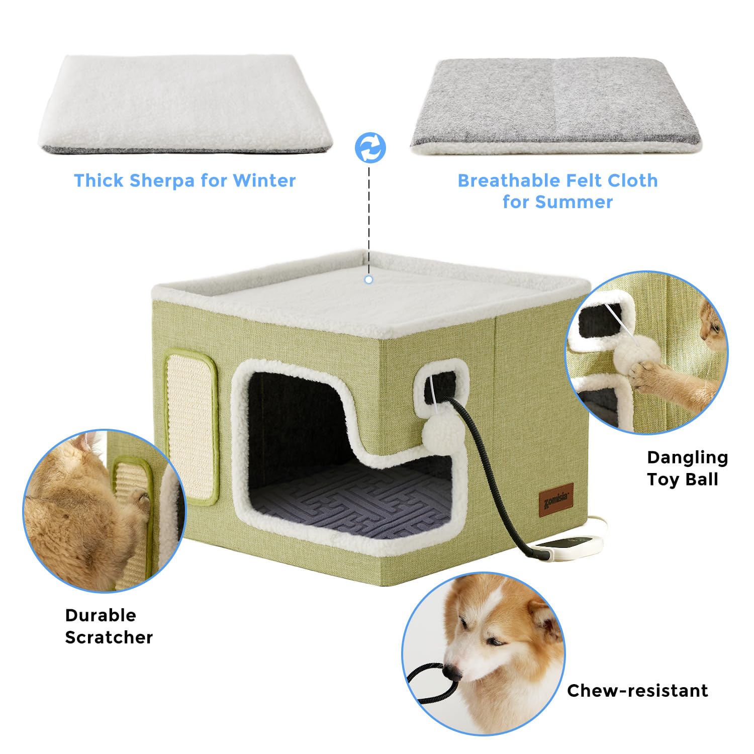 Cojín funda desmontable lavable ZOMISIA para limpieza