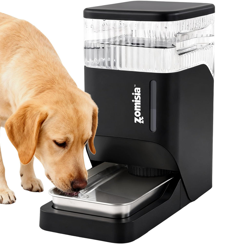 Zomisia dispensador de agua para perros con gravedad de 8L, flujo silencioso.