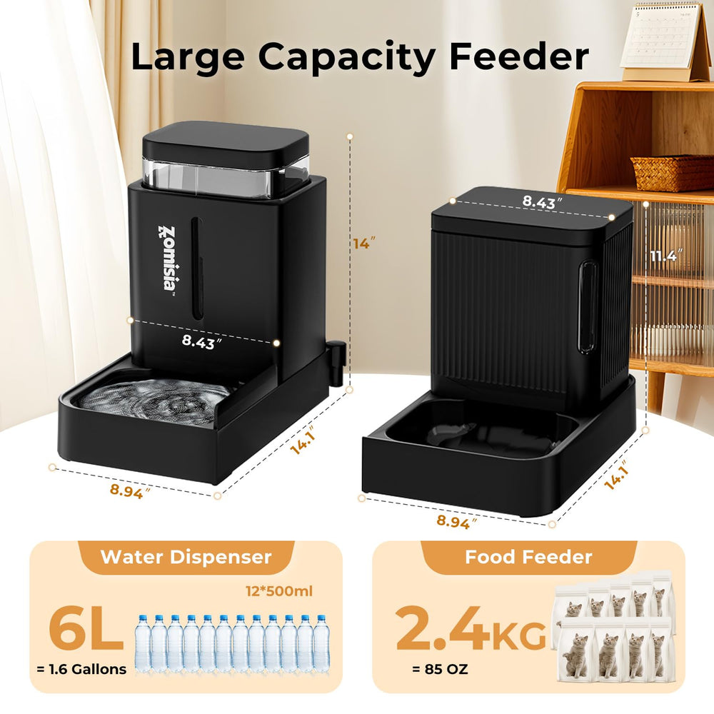 ZOMISIA dispensador de agua y comida con gran capacidad para varios días.