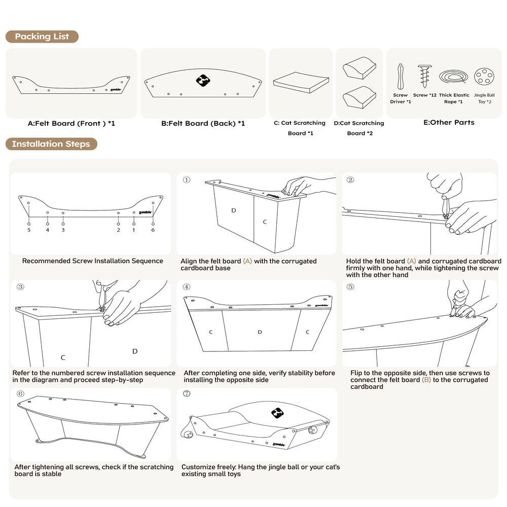 ZOMISIA diseño duradero para uso diario, protege muebles y satisface instintos.