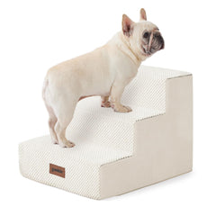 ZOMISIA Escaleras para Perros con 3 Pasos, gris, para subir al sofá con comodidad
