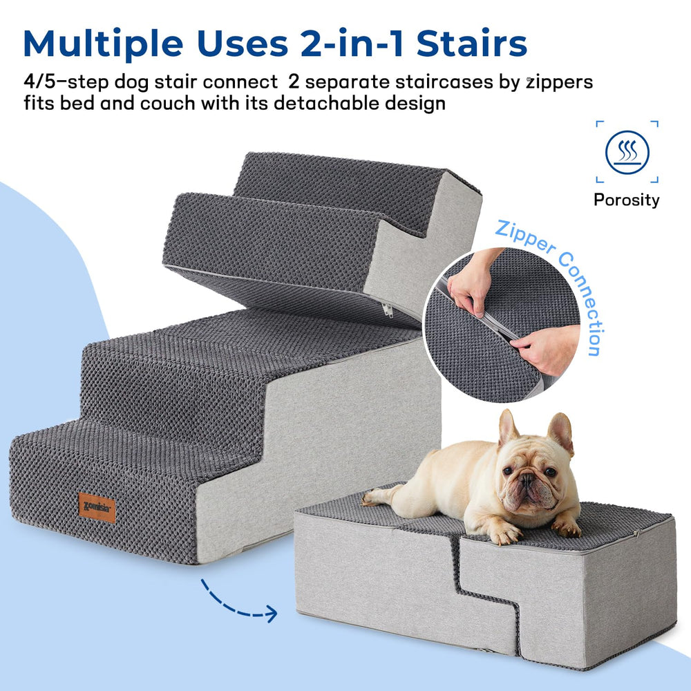 ZOMISIA escalera para perros uso práctico en sofás y camas.