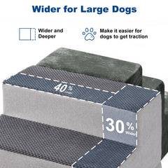 ZOMISIA escalones para perros grandes, cuatro pasos, acceso sencillo a sofá o cama.